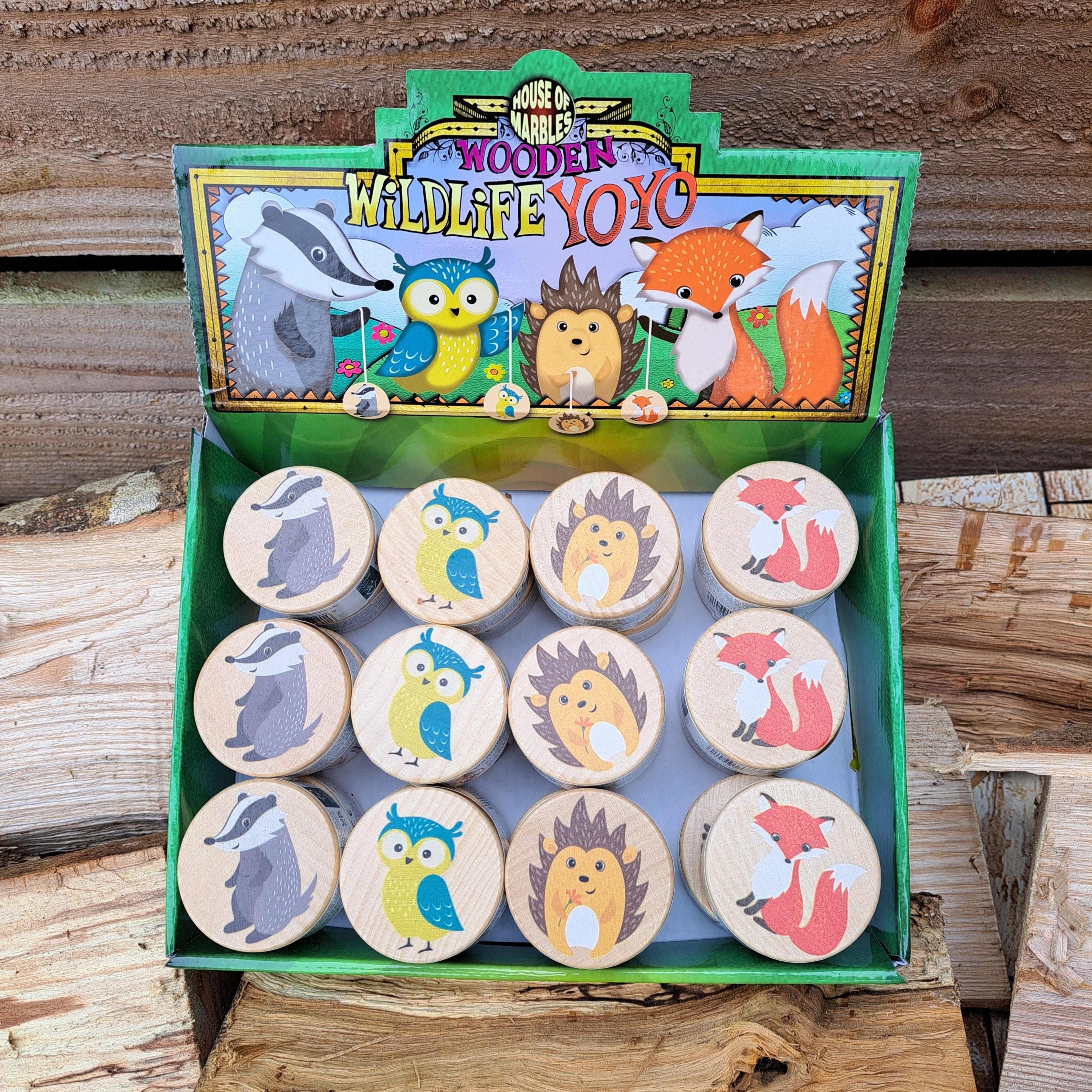 24 x Wildlife Party Bag Filler - Wooden Yoyo (Available Individually)