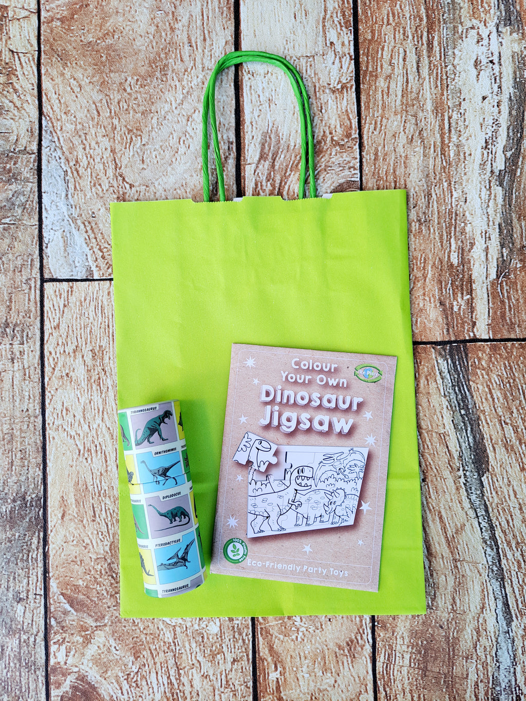 Plastic Free Dinosaur Colouring Party Bag